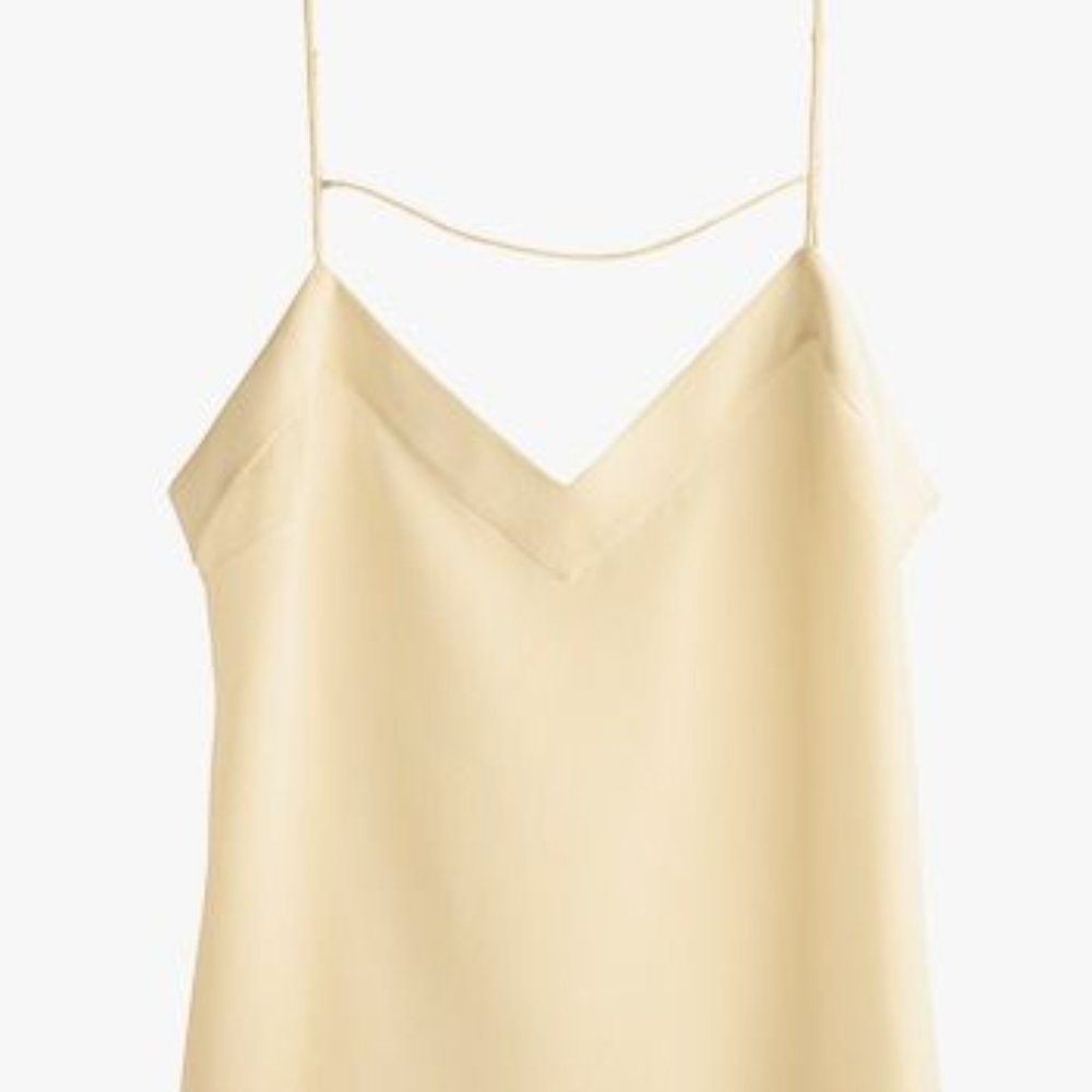 Cuyana Silk Cami Talk, Yellow Size Small